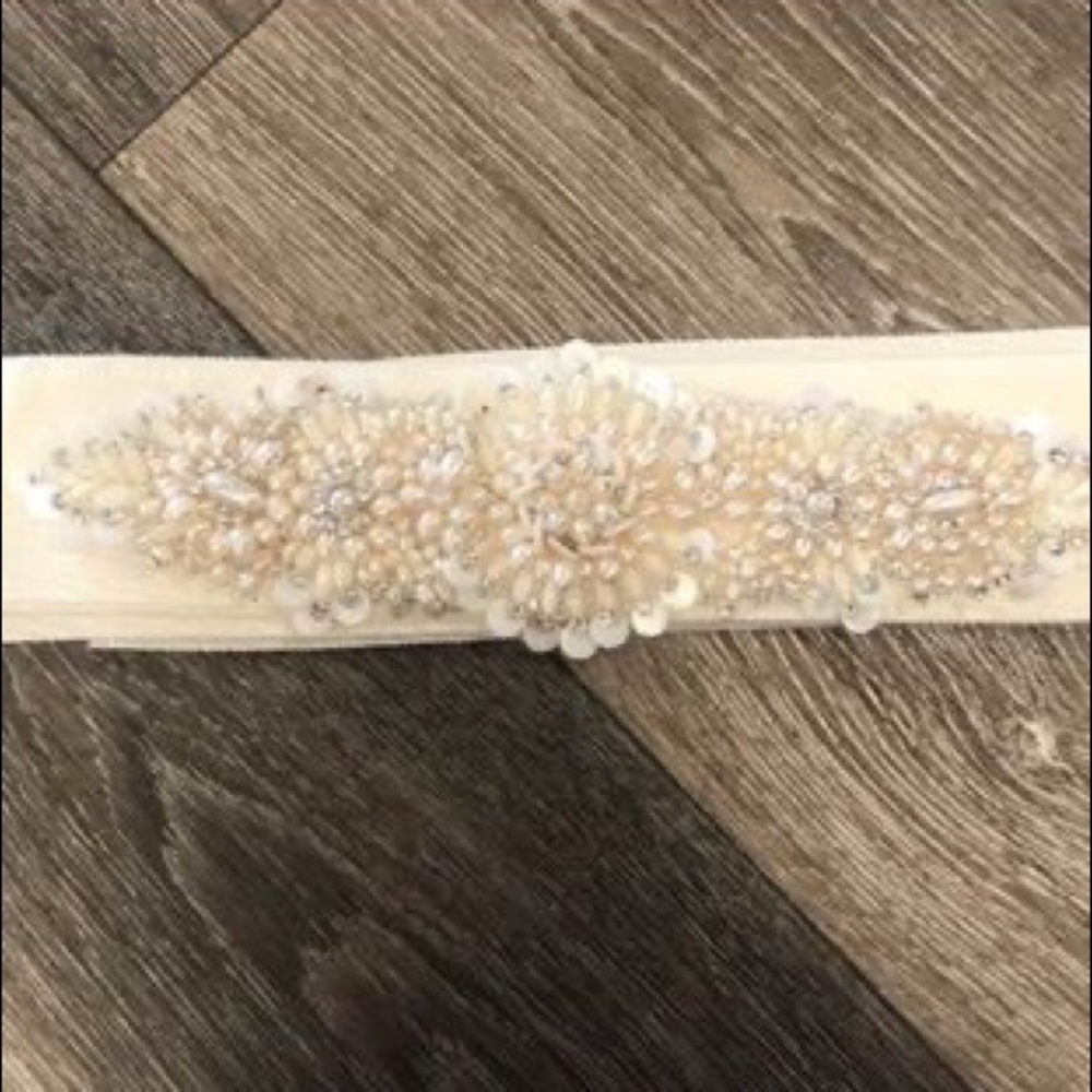 Ivory color beaded bridal belt